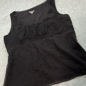 Black Silk Tank Top Size 6 Dark Academia Office Career Whimsigoth